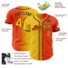 Custom Orange Yellow-Black Authentic Gradient Fashion Baseball Jersey