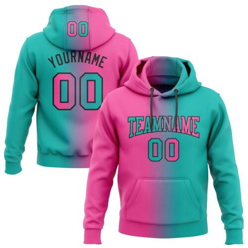 Gradient0052_c64aa397-c4f8-4c12-9fe9-9041fb9254fe Custom Stitched Aqua Pink-Black Gradient Fashion Sports Pullover Sweatshirt Hoodie