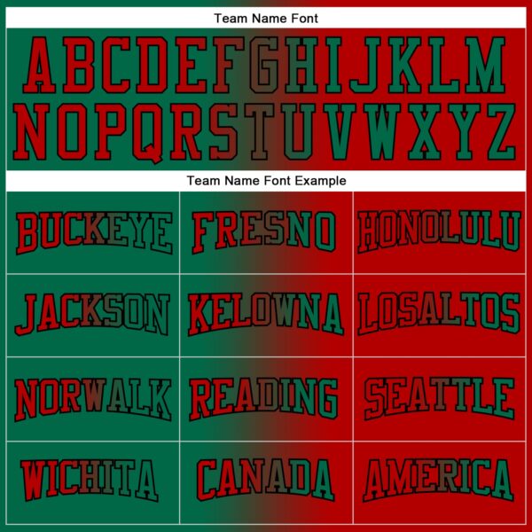 Custom Stitched Red Kelly Green-Black Gradient Fashion Sports Pullover Sweatshirt Hoodie