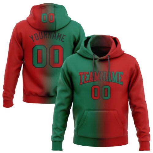 Gradient0055_c5859c50-94f3-48aa-977a-07064b6cccf7 Custom Stitched Red Kelly Green-Black Gradient Fashion Sports Pullover Sweatshirt Hoodie