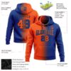 Custom Stitched Royal Orange-Black Gradient Fashion Sports Pullover Sweatshirt Hoodie