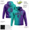 Custom Stitched Purple Aqua-Black Gradient Fashion Sports Pullover Sweatshirt Hoodie