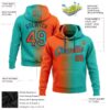 Custom Stitched Aqua Orange-Navy Gradient Fashion Sports Pullover Sweatshirt Hoodie