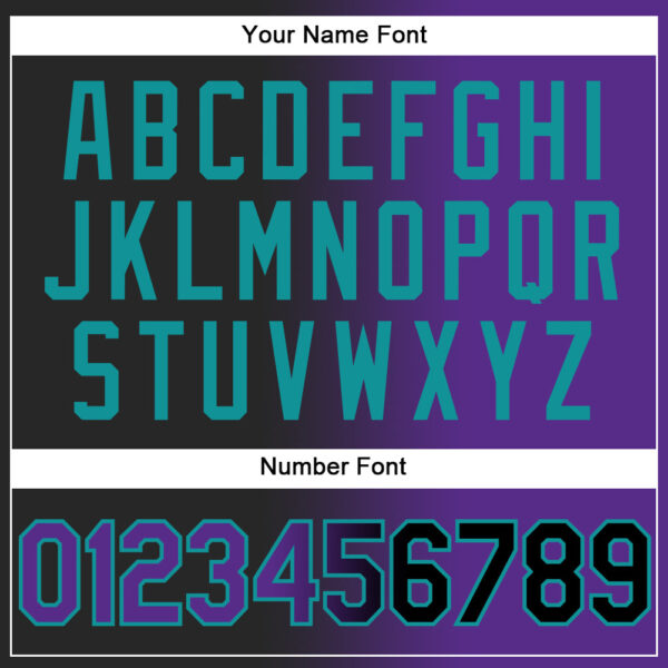 Custom Black Purple-Teal Authentic Gradient Fashion Baseball Jersey