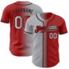 Custom Red Gray-Black Authentic Gradient Fashion Baseball Jersey