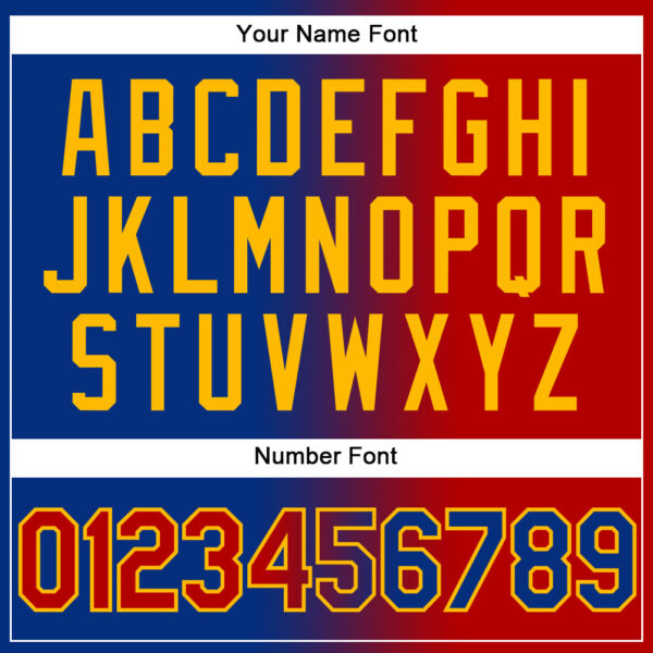 Custom Royal Red-Gold Authentic Gradient Fashion Baseball Jersey