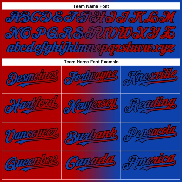 Custom Thunder Blue Red-Black Authentic Gradient Fashion Baseball Jersey