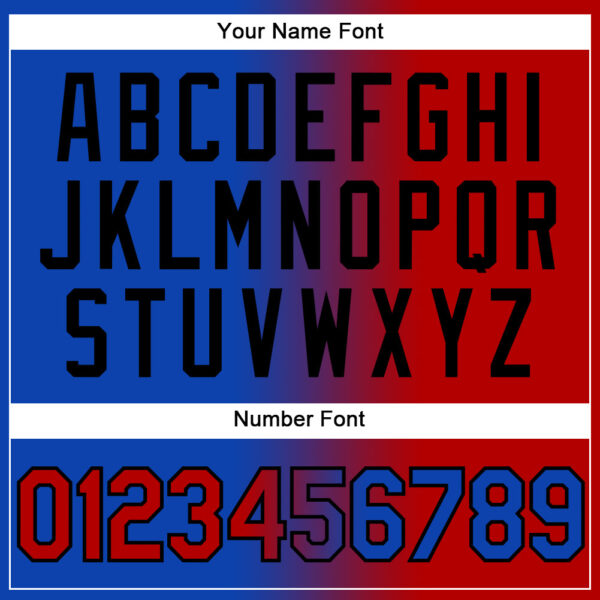 Custom Thunder Blue Red-Black Authentic Gradient Fashion Baseball Jersey