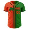 Custom Grass Green Orange-Black Authentic Gradient Fashion Baseball Jersey