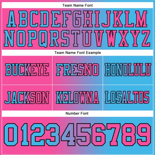Custom Sky Blue Pink-Black Authentic Gradient Fashion Football Jersey