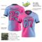 Gradient0283-1 Custom Light Blue Pink-Black Authentic Gradient Fashion Football Jersey