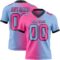 Gradient0283 Custom Light Blue Pink-Black Authentic Gradient Fashion Football Jersey