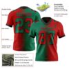 Custom Red Kelly Green-Black Authentic Gradient Fashion Football Jersey