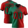 Custom Red Kelly Green-Black Authentic Gradient Fashion Football Jersey