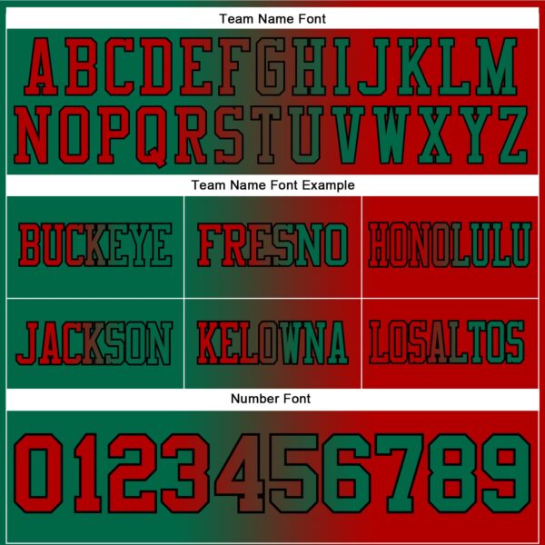 Custom Red Kelly Green-Black Authentic Gradient Fashion Football Jersey