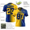 Custom Royal Yellow-Black Authentic Gradient Fashion Football Jersey