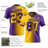 Custom Purple Yellow-Black Authentic Gradient Fashion Football Jersey