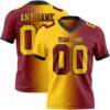 Custom Crimson Yellow-Black Authentic Gradient Fashion Football Jersey