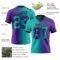 Gradient0305-1 Custom Purple Aqua-Black Authentic Gradient Fashion Football Jersey