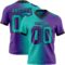 Gradient0305 Custom Purple Aqua-Black Authentic Gradient Fashion Football Jersey