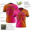 Custom Texas Orange Hot Pink-Black Authentic Gradient Fashion Football Jersey