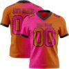 Custom Texas Orange Hot Pink-Black Authentic Gradient Fashion Football Jersey
