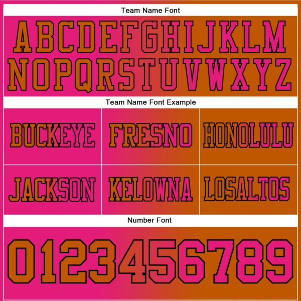 Custom Texas Orange Hot Pink-Black Authentic Gradient Fashion Football Jersey