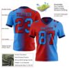 Custom Powder Blue Red-Navy Authentic Gradient Fashion Football Jersey