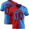Gradient0312 Custom Powder Blue Red-Navy Authentic Gradient Fashion Football Jersey