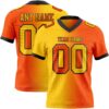 Custom Orange Yellow-Black Authentic Gradient Fashion Football Jersey