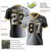 Custom Black Gray-Old Gold Authentic Gradient Fashion Football Jersey