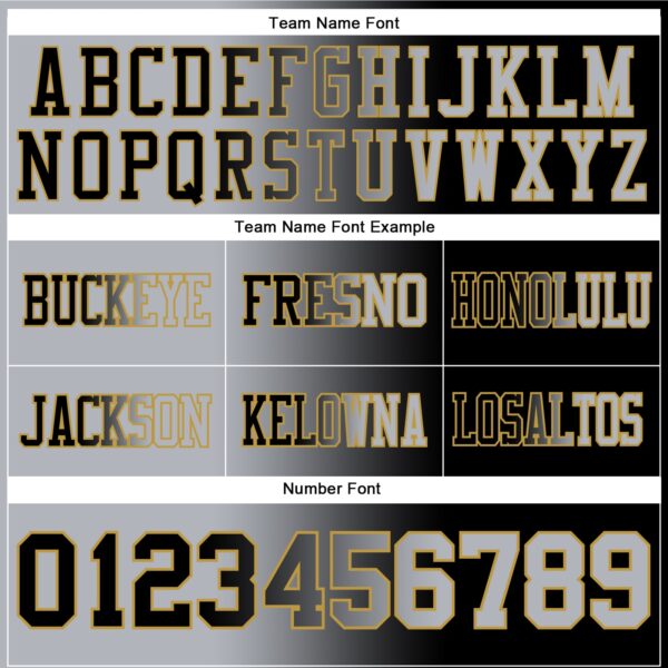Custom Black Gray-Old Gold Authentic Gradient Fashion Football Jersey