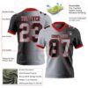 Custom Black Gray-Red Authentic Gradient Fashion Football Jersey