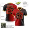 Custom Black Red-Old Gold Authentic Gradient Fashion Football Jersey