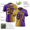 Custom Purple Old Gold-Black Authentic Gradient Fashion Football Jersey