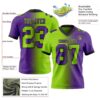 Custom Purple Neon Green-Black Authentic Gradient Fashion Football Jersey