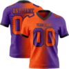Custom Purple Orange-Black Authentic Gradient Fashion Football Jersey