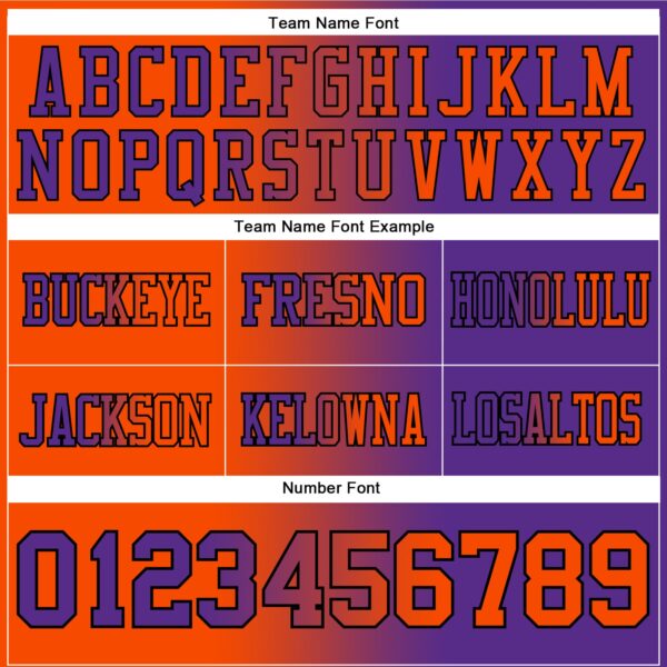 Custom Purple Orange-Black Authentic Gradient Fashion Football Jersey