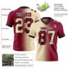 Custom Maroon Cream-Black Authentic Gradient Fashion Football Jersey