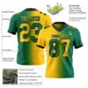 Custom Kelly Green Yellow-Black Authentic Gradient Fashion Football Jersey
