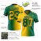 Gradient0328-1 Custom Kelly Green Yellow-Black Authentic Gradient Fashion Football Jersey