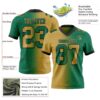 Custom Kelly Green Old Gold-Black Authentic Gradient Fashion Football Jersey