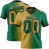 Custom Kelly Green Old Gold-Black Authentic Gradient Fashion Football Jersey
