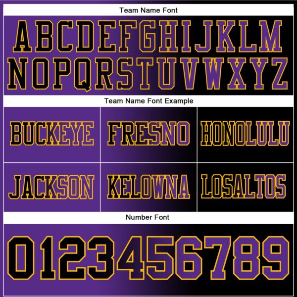 Custom Black Purple-Gold Authentic Gradient Fashion Football Jersey