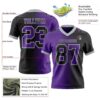 Custom Black Purple-Gray Authentic Gradient Fashion Football Jersey