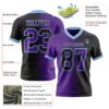 Custom Black Purple-Light Blue Authentic Gradient Fashion Football Jersey