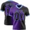 Gradient0341 Custom Black Purple-Light Blue Authentic Gradient Fashion Football Jersey