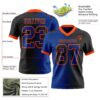 Custom Black Royal-Orange Authentic Gradient Fashion Football Jersey