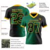 Custom Black Kelly Green-Gold Authentic Gradient Fashion Football Jersey
