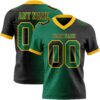 Custom Black Kelly Green-Gold Authentic Gradient Fashion Football Jersey